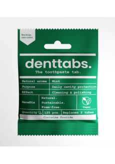 Denttabs teeth cleaning- tabletses zobu tīrīšanai ar fluorīdu